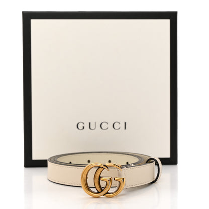 Gucci Calfskin Double G 20mm Belt 85 34 Mystic White 7 of 7