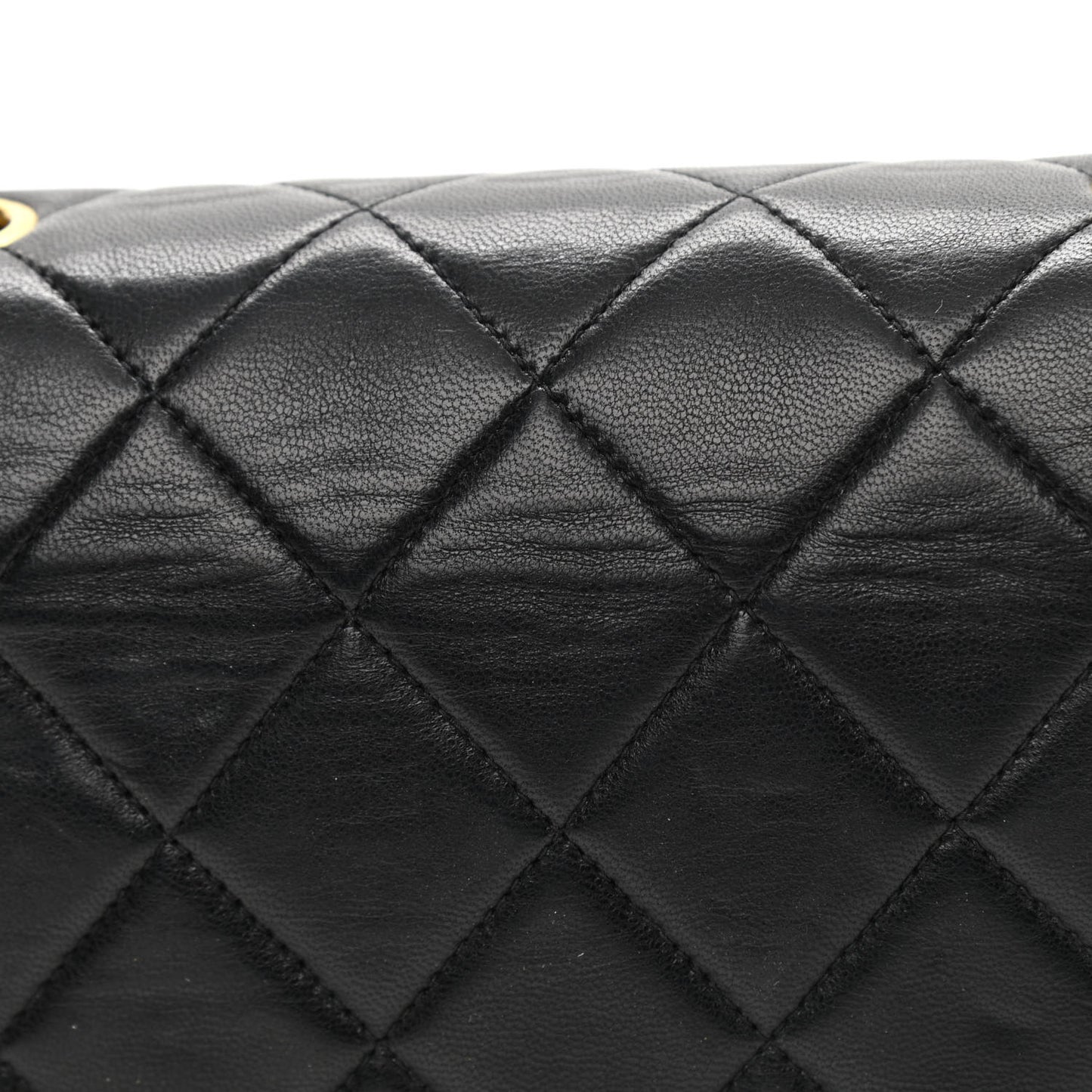 Lambskin Quilted Small Single Flap Black