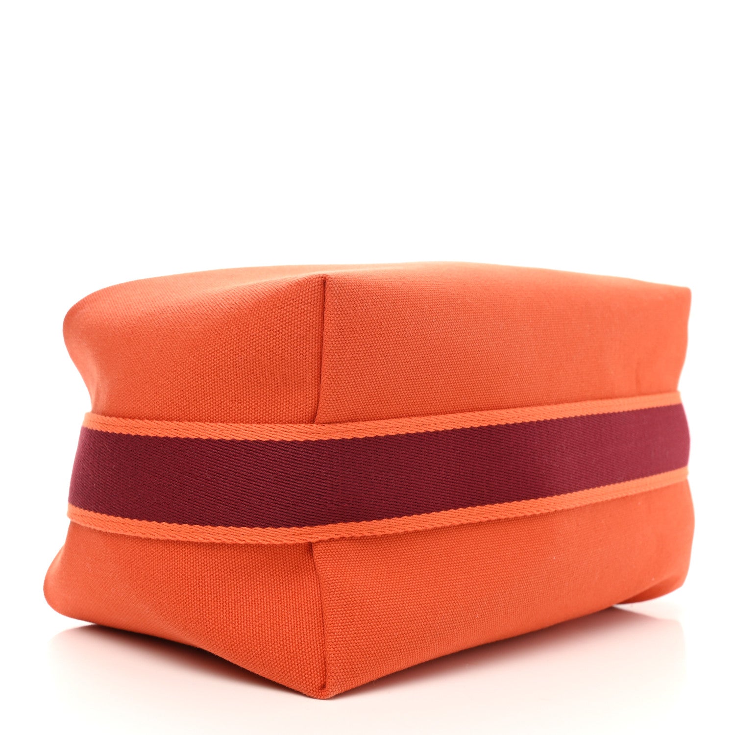 Hermes Canvas Large Bride-A-Brac Pouch Orange Feu Burgundy 4 of 6