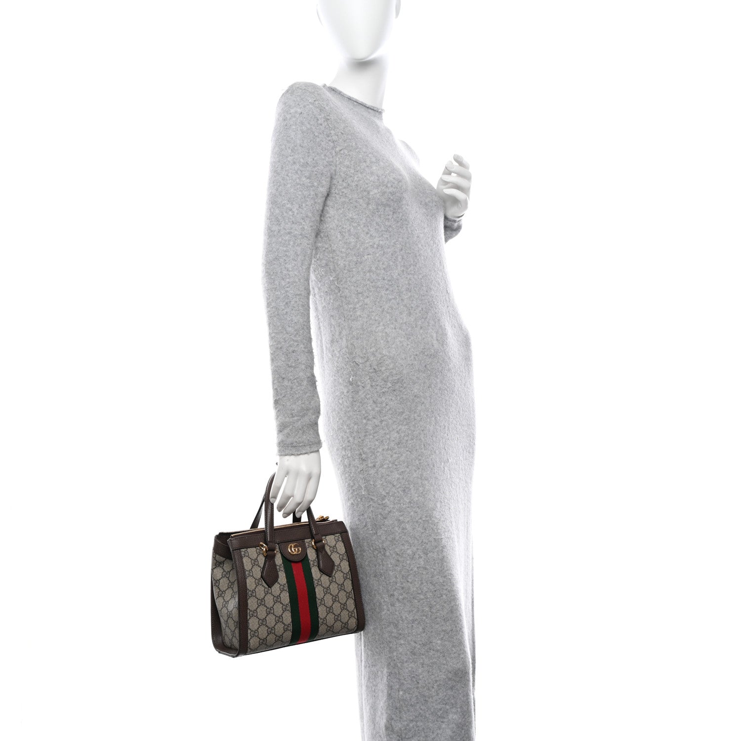 Gucci GG Supreme Monogram Small Ophidia Tote Bag Brown 3 of 10