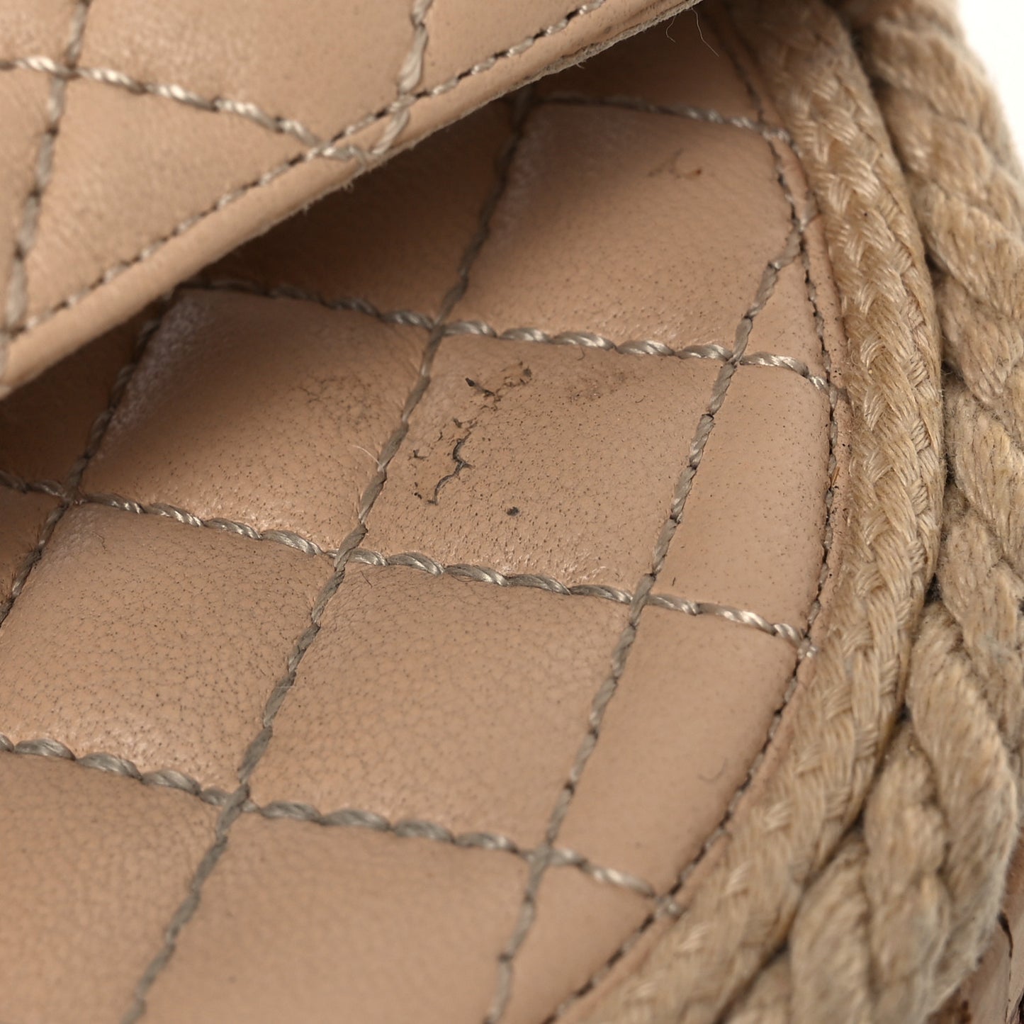 Cord Lambskin Quilted Logo Mules 39 Beige