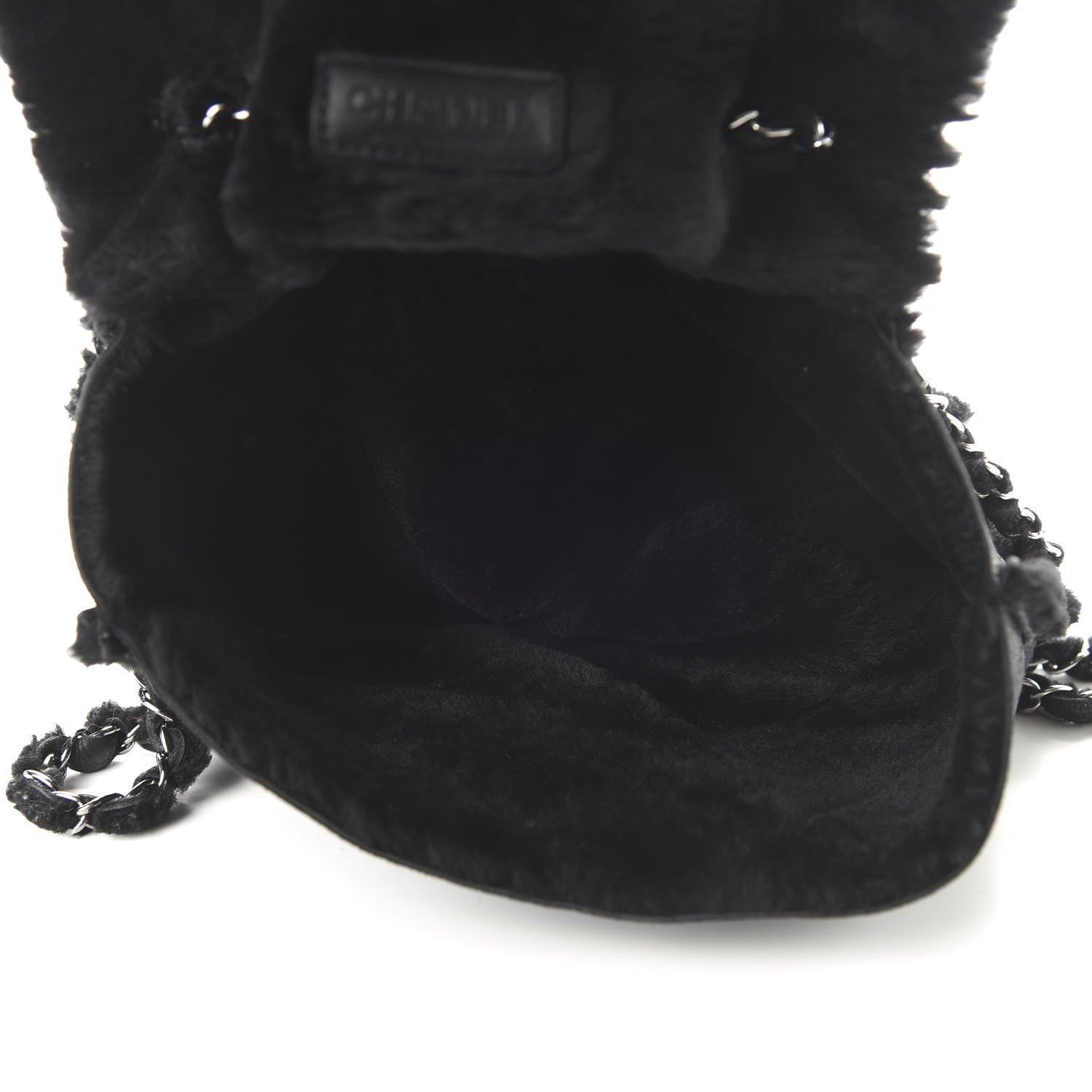 Chanel Shearling Quilted Medium Single Flap Black 5 of 10