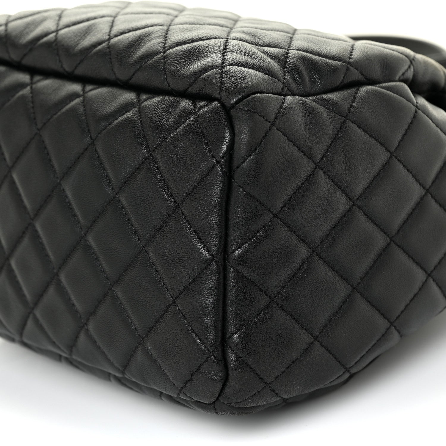 Chanel Lambskin Quilted Mini CC Chain Bucket Bag Black 10 of 16