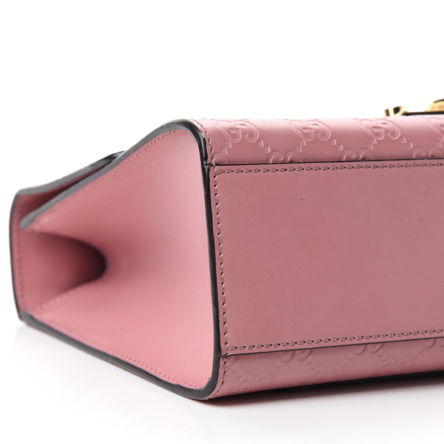 Guccissima Signature Medium Padlock Shoulder Bag Rose Baby Candy