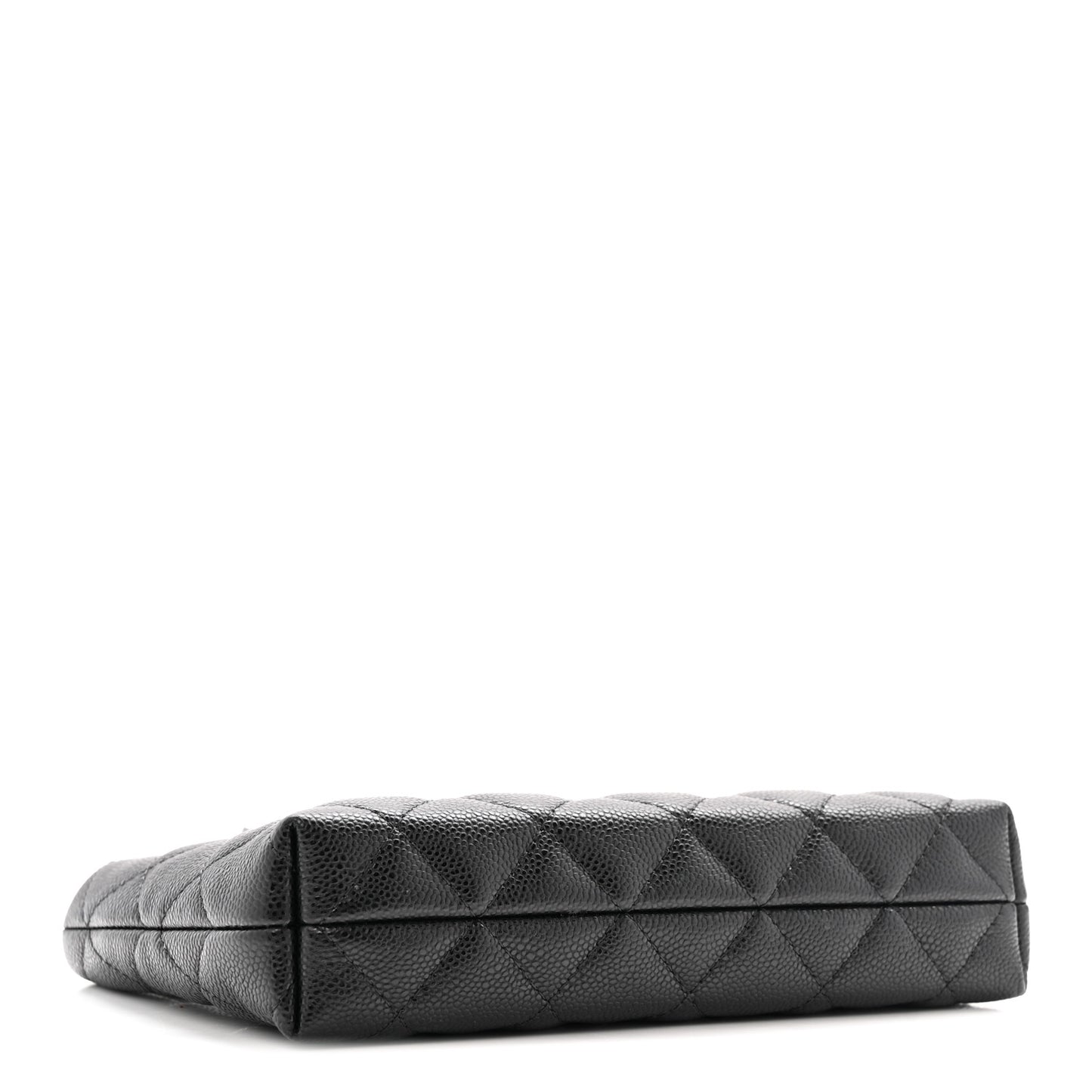 Caviar Quilted Classic Clutch Tote With Chain Black