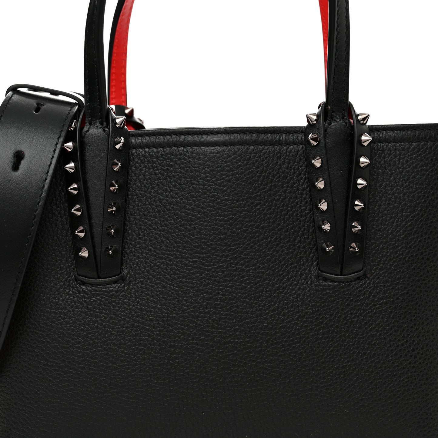 Calfskin Spikes Mini East West Cabata Tote Black