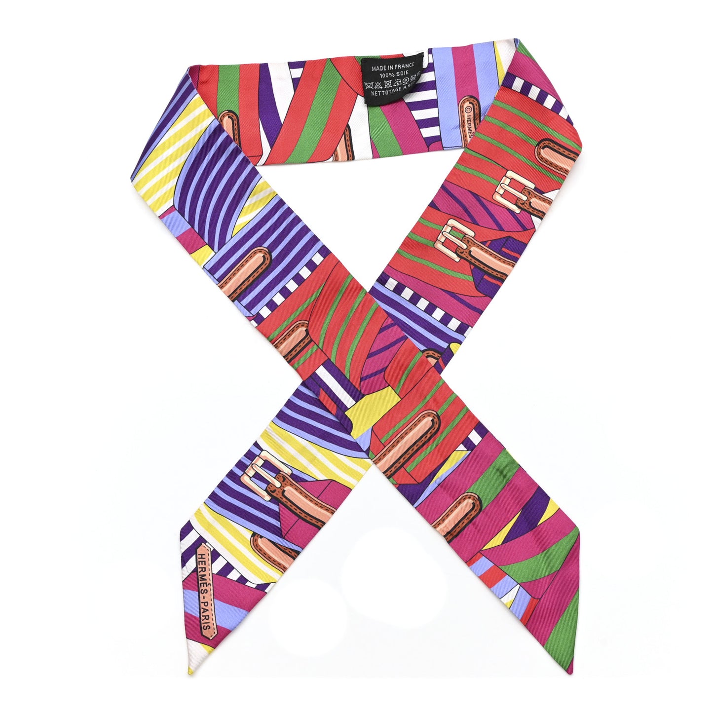 Silk Sangles Twilly Violet Rouge Vert