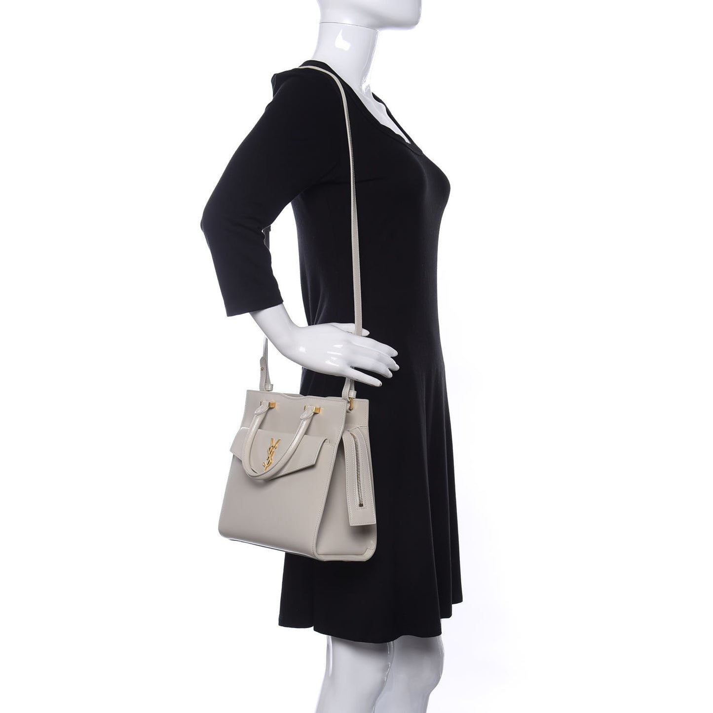 Shiny Calfskin Small Uptown Tote Porcellana