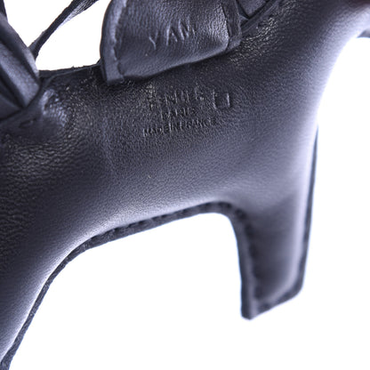 Hermes Milo Lambskin Matte Alligator Touch Grigri Rodeo Horse Bag Charm PM So Black 3 of 4