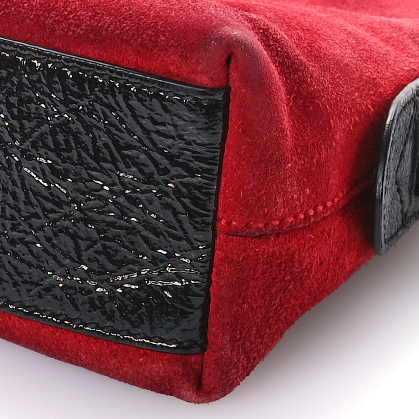 Suede Patent Web GG Small Ophidia Dome Shoulder Bag Hibiscus Red