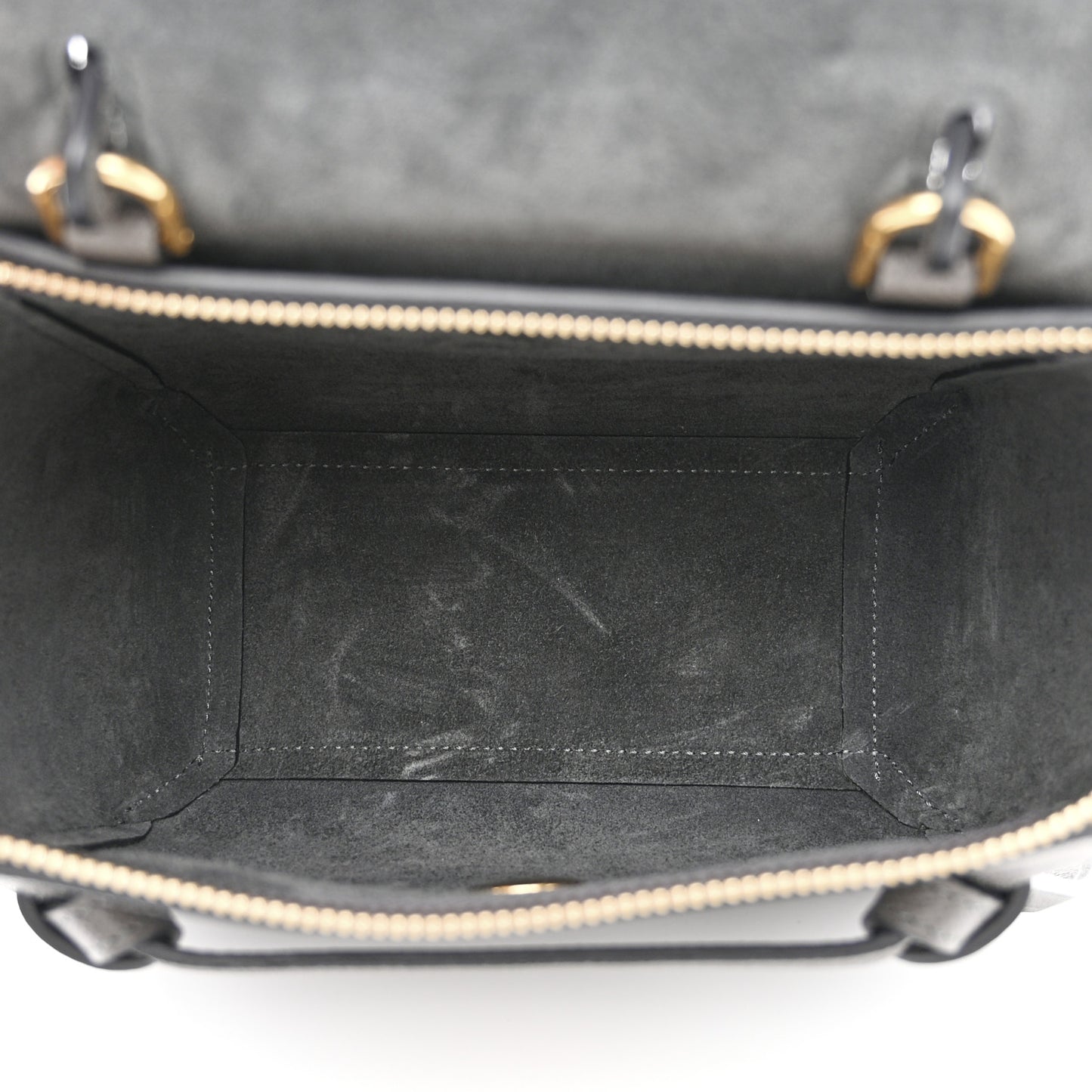 Grained Calfskin Nano Belt Bag Grey