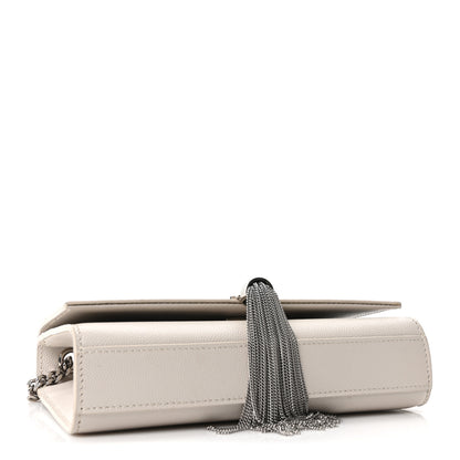 Saint Laurent Grain De Poudre Small Classic Monogram Kate Tassel Satchel Icy White 4 of 10