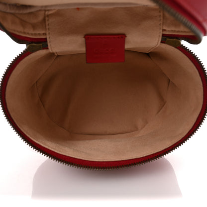 Gucci Calfskin Matelasse Mini GG Marmont Round Backpack Hibiscus Red 5 of 9