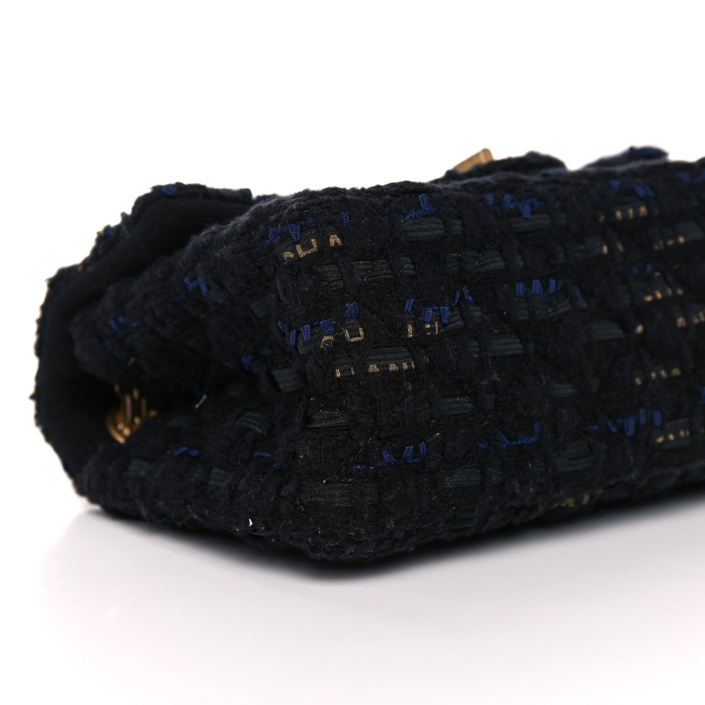 Tweed Quilted Mini 2.55 Reissue Flap Black Gold Navy