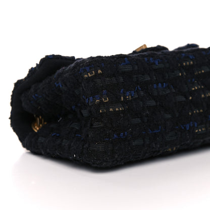 Chanel Tweed Quilted Mini 2.55 Reissue Flap Black Gold Navy 8 of 11