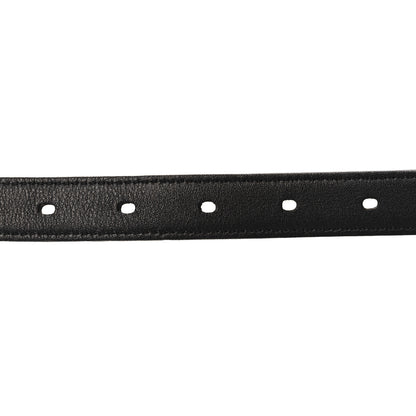 Saint Laurent Calfskin Monogram Narrow Square Buckle Belt 75 30 Black 4 of 6