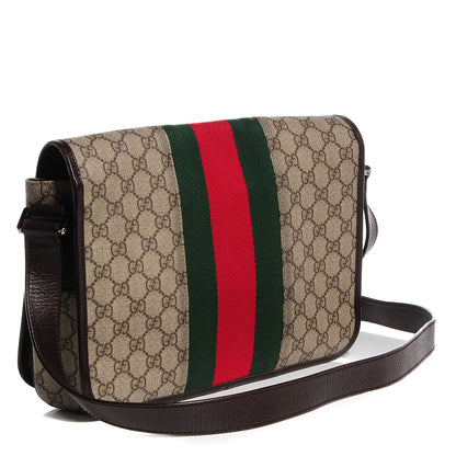 Gucci GG Plus Monogram Web Large Flap Messenger Beige Dark Brown 3 of 7