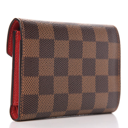 Louis Vuitton Damier Ebene Victorine Wallet Red 3 of 10