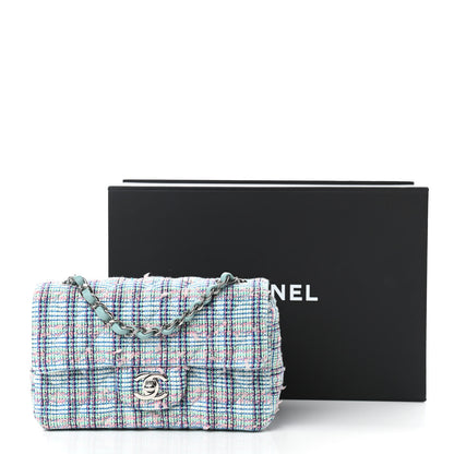 Chanel Tweed Quilted Mini Rectangular Flap Blue 10 of 10