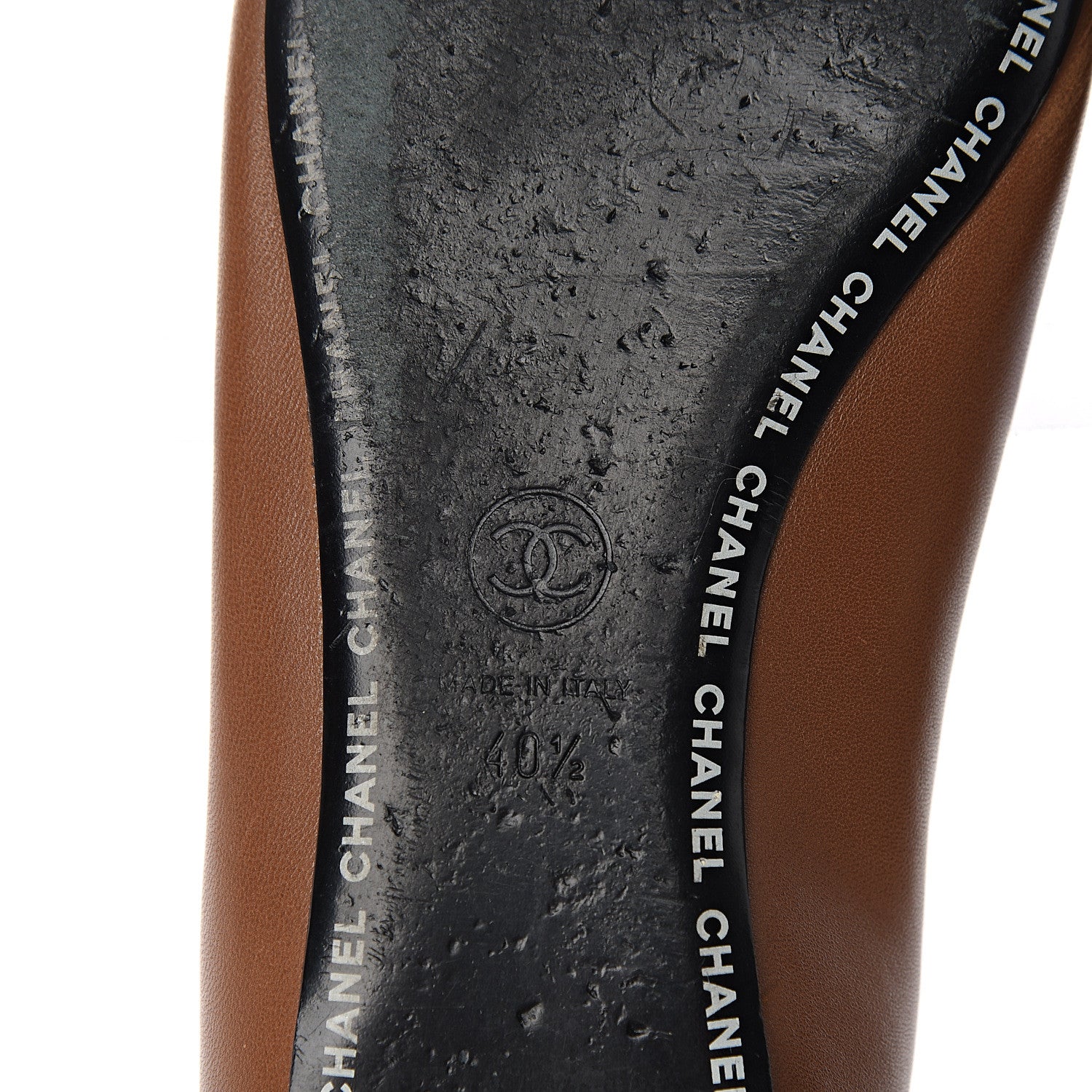 Chanel Lambskin Cap Toe Ballerina Flats 40.5 Camel Black 6 of 9