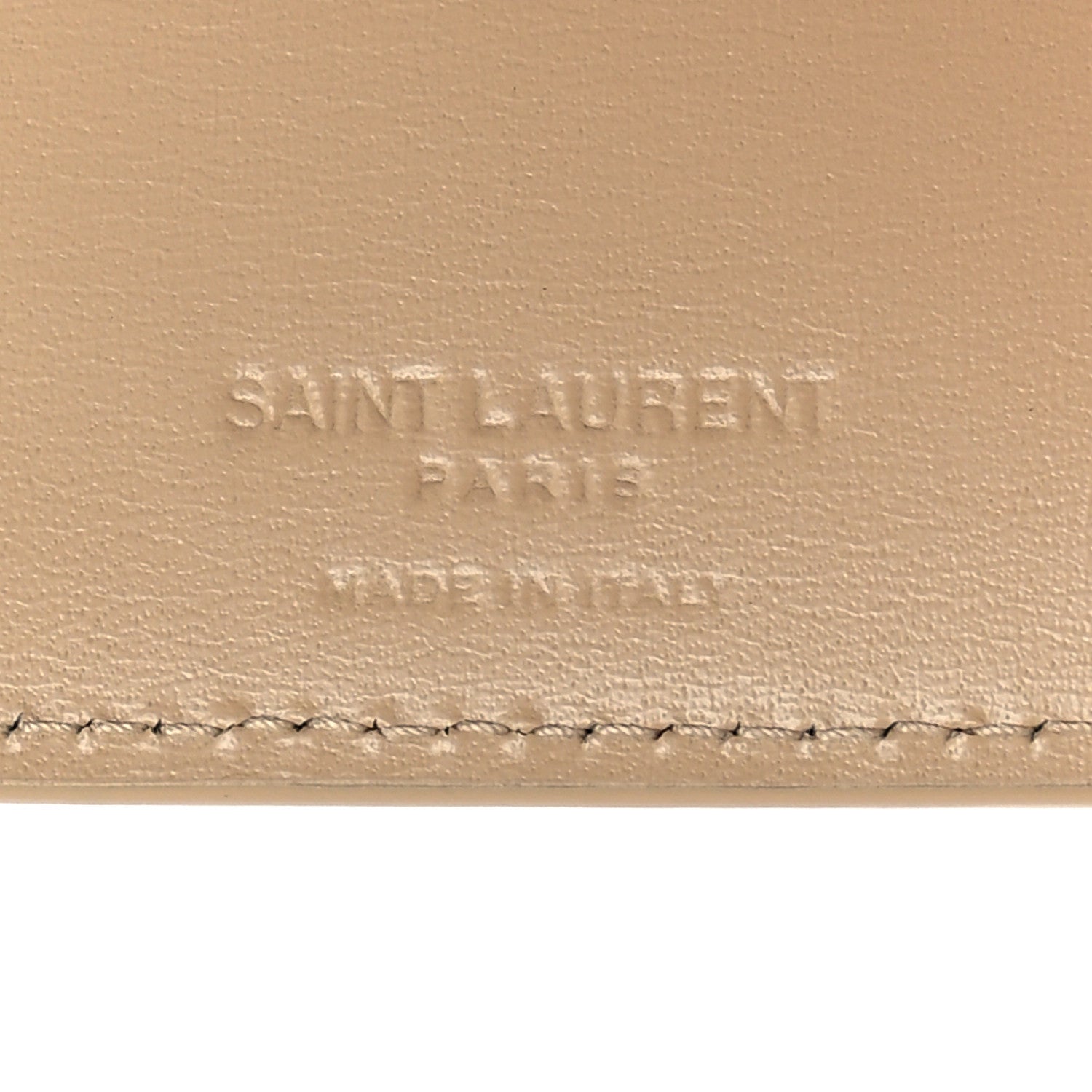 Saint Laurent Calfskin Monogram Bi-Fold Zipped Wallet Nude Powder 7 of 9