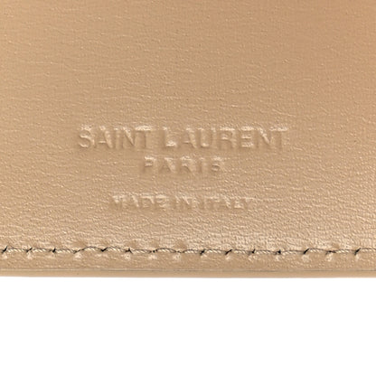 Saint Laurent Calfskin Monogram Bi-Fold Zipped Wallet Nude Powder 7 of 9