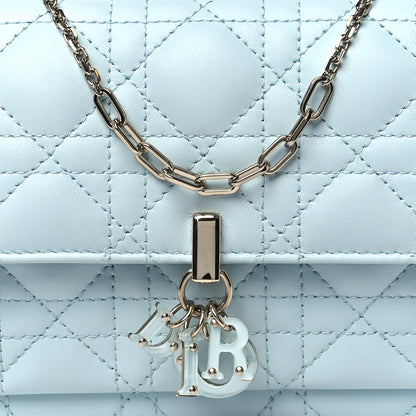 Christian Dior Lambskin Cannage Lady Dior Chain Pouch Light Blue 8 of 11
