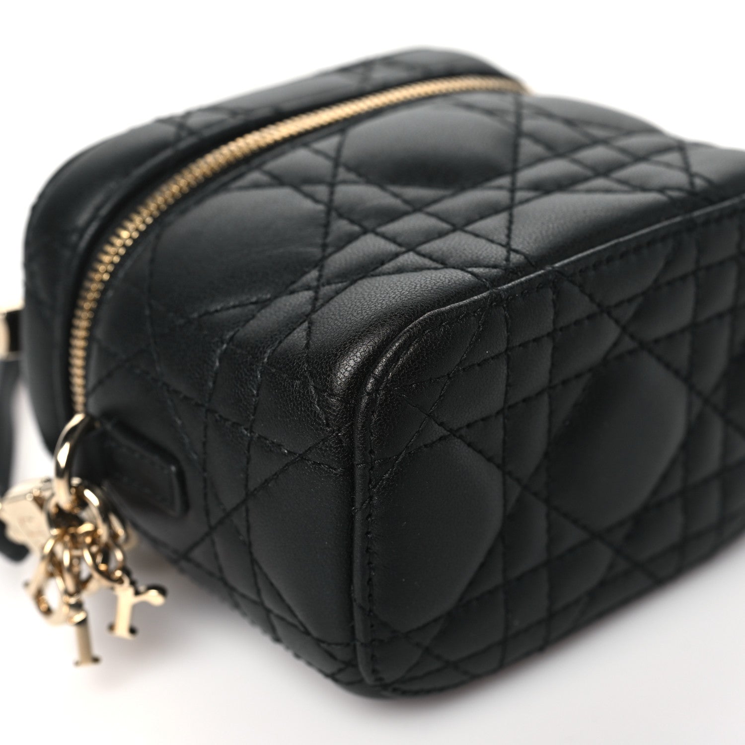 Christian Dior Lambskin Cannage Micro Lady Dior Vanity Case Black 8 of 9
