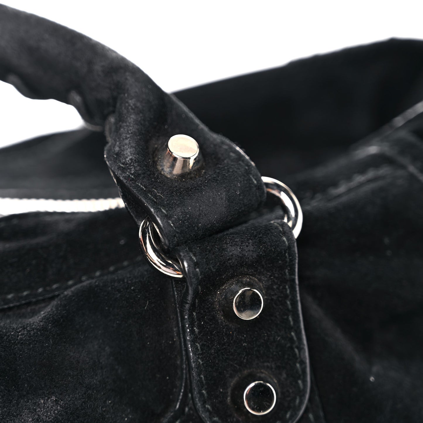 Baby Daim Suede Classic Silver Hardware City Black