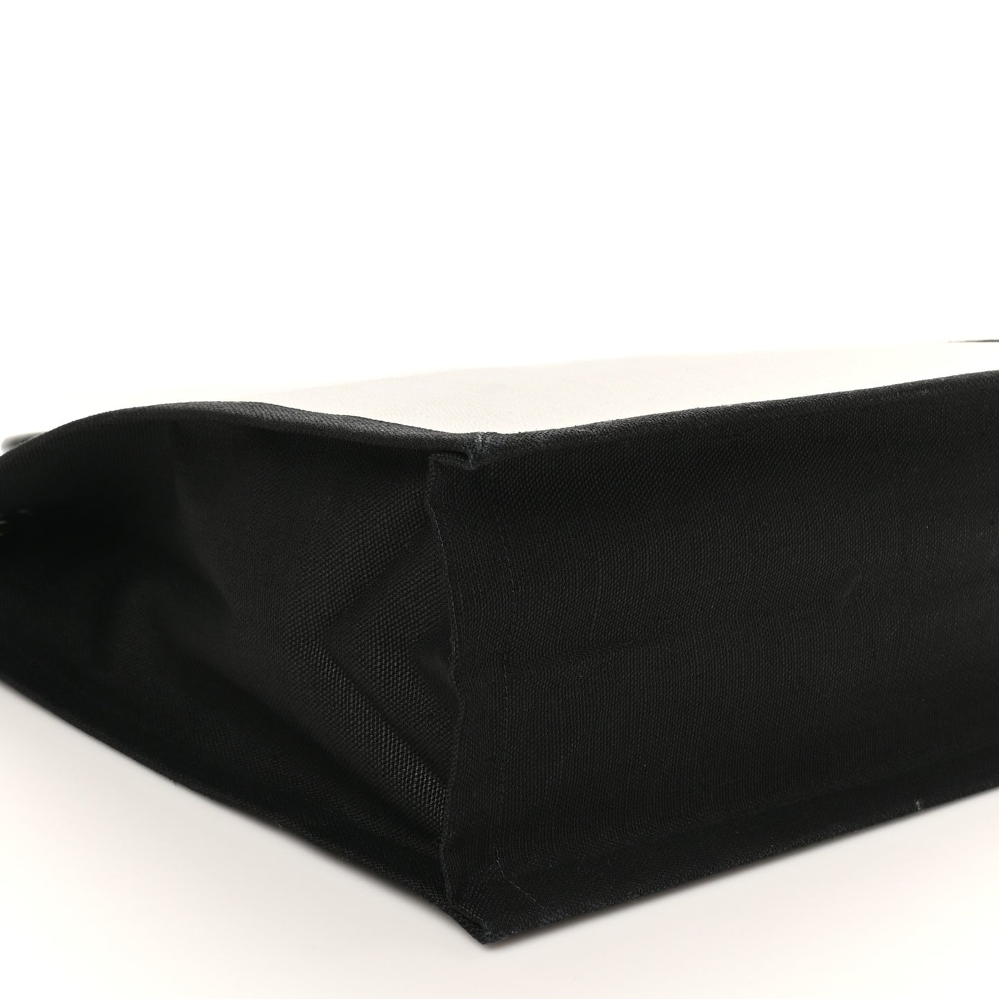 Linen Calfskin Rive Gauche North South Tote White Black