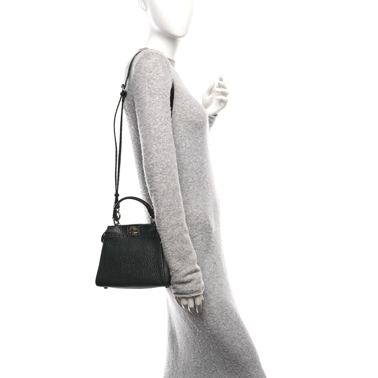 Cuoio Romano Selleria Bi-Color Mini Peekaboo Iconic Satchel Black Mou
