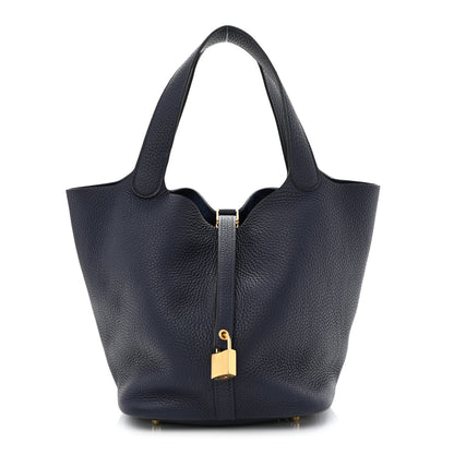 Hermes Taurillon Clemence Picotin Lock 22 MM Bleu Nuit 1 of 10