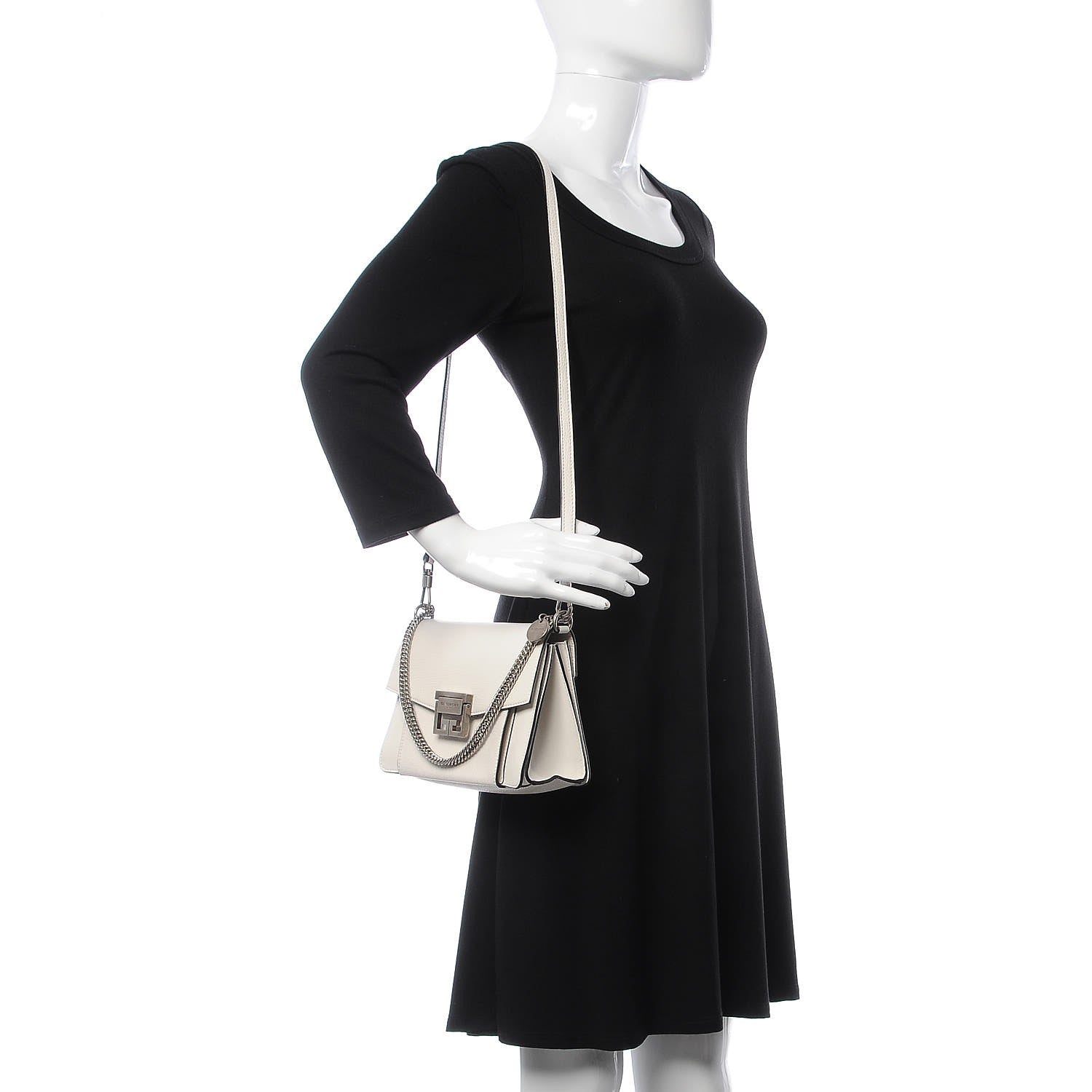 Givenchy Goatskin Small GV3 Shoulder Bag White 2 of 6