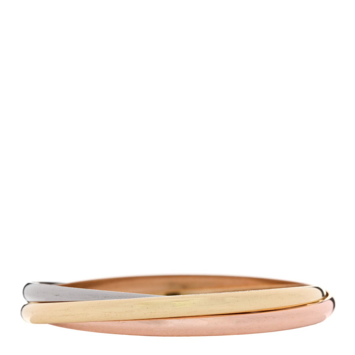 Cartier 18K Pink Yellow White Gold 4.4mm Trinity Bangle Bracelet 2 of 3