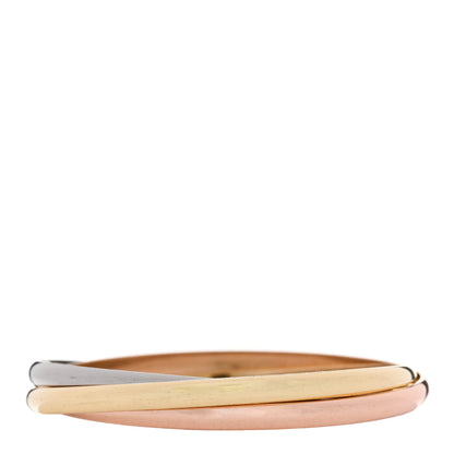 Cartier 18K Pink Yellow White Gold 4.4mm Trinity Bangle Bracelet 2 of 3