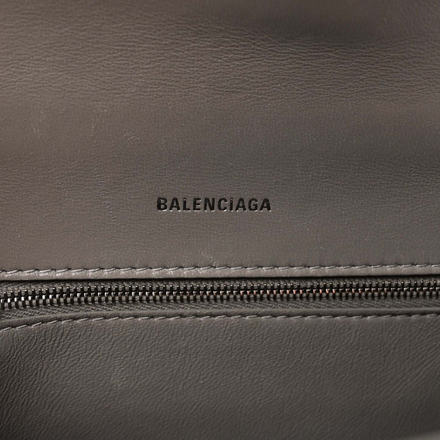 Shiny Calfskin Crocodile Embossed Small Hourglass Top Handle Bag Balenciaga Grey