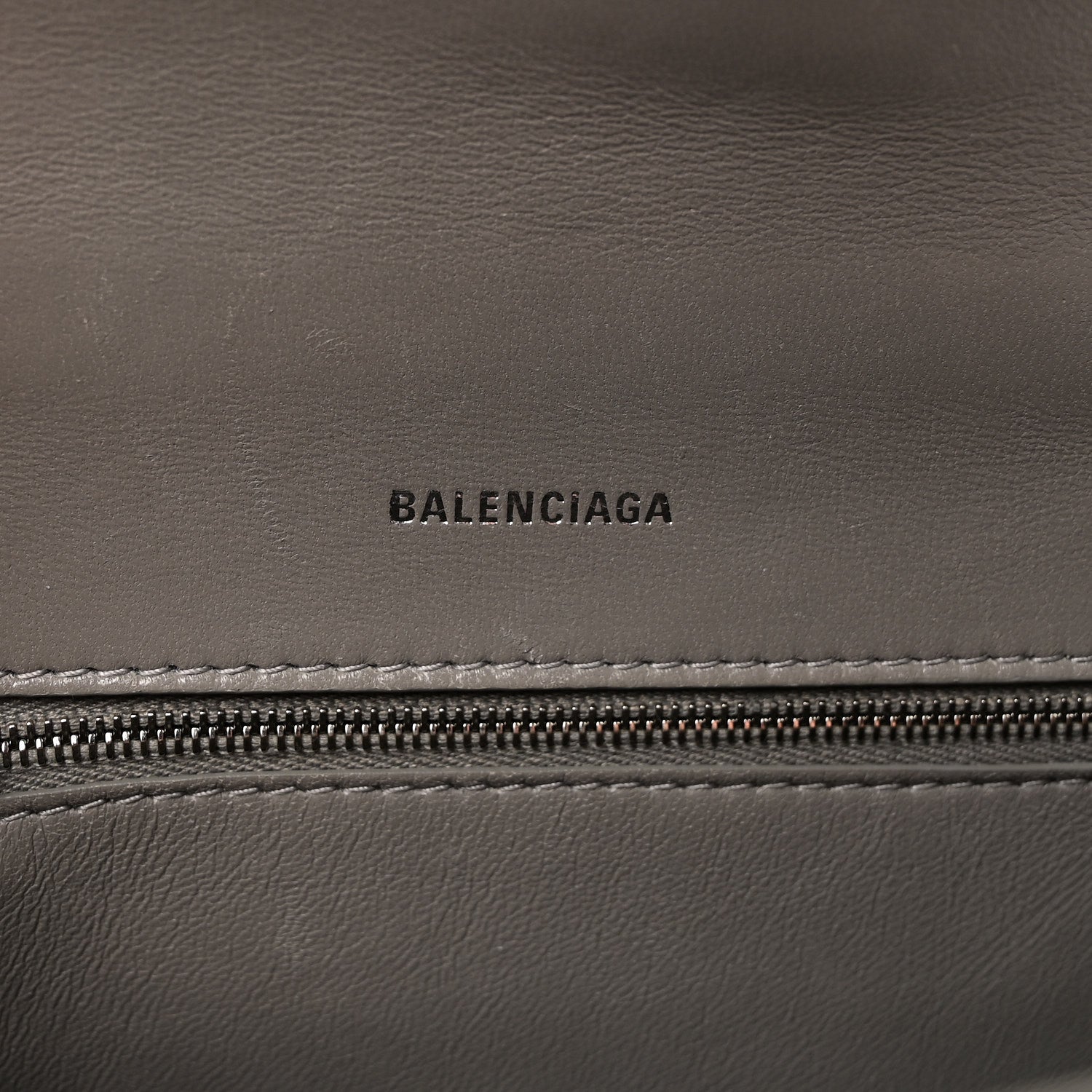 Balenciaga Shiny Calfskin Crocodile Embossed Small Hourglass Top Handle Bag Balenciaga Grey 6 of 9