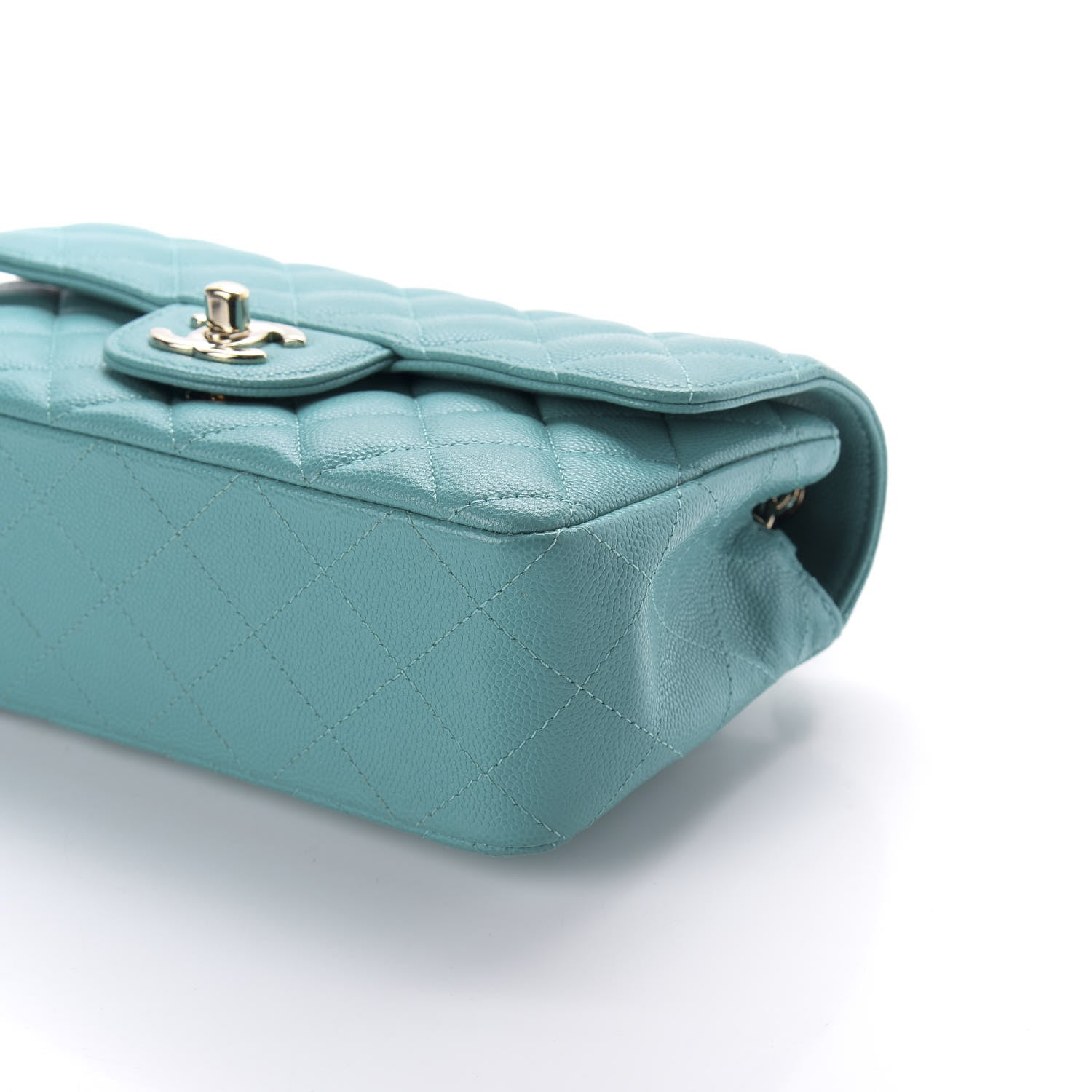 Chanel Caviar Quilted Mini Rectangular Flap Turquoise 9 of 9
