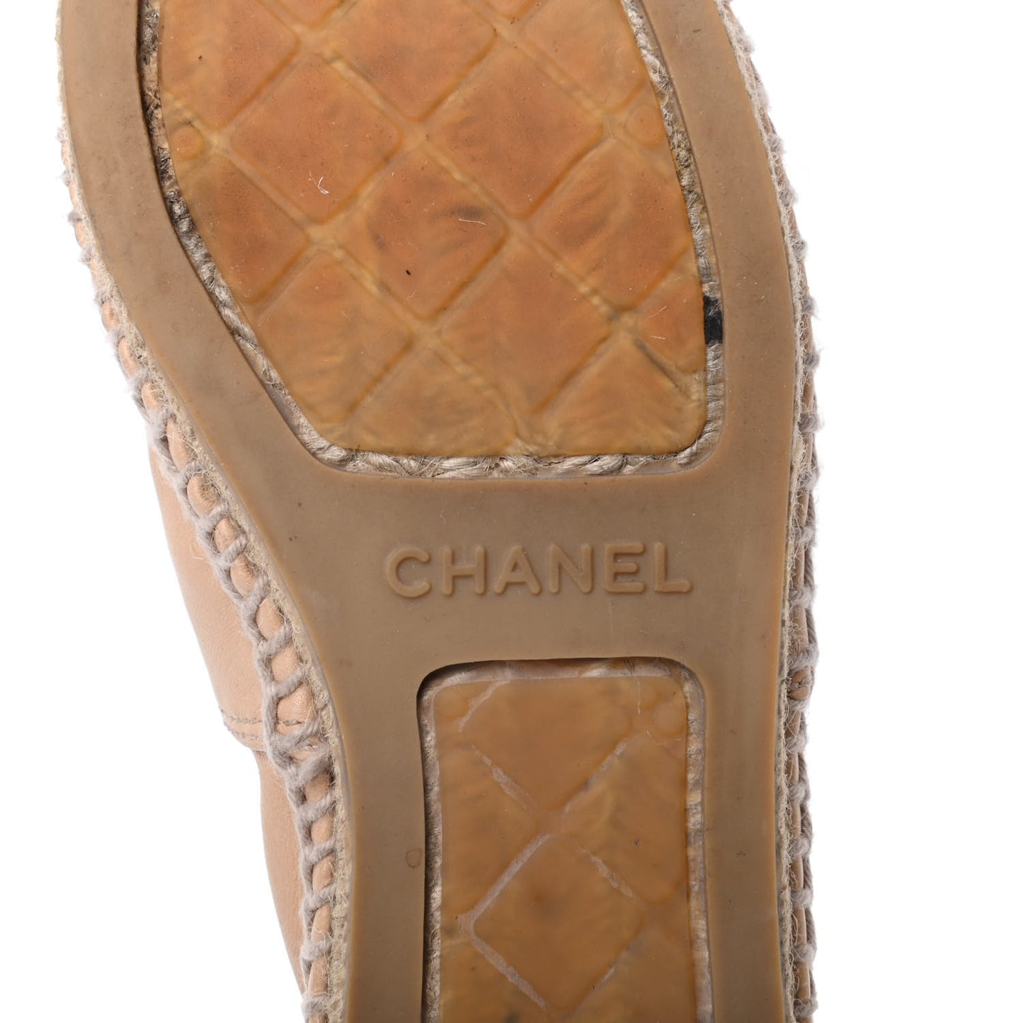 Lambskin CC Espadrilles 38 Beige Black