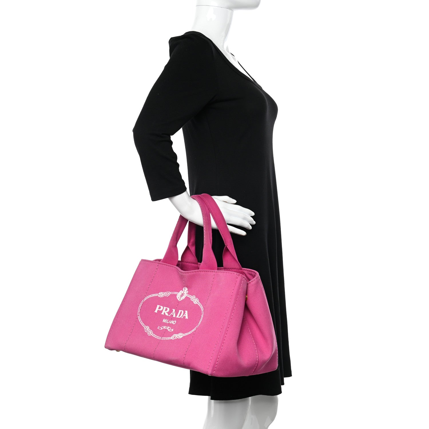 Prada Canapa Small Logo Tote Fuxia 2 of 19