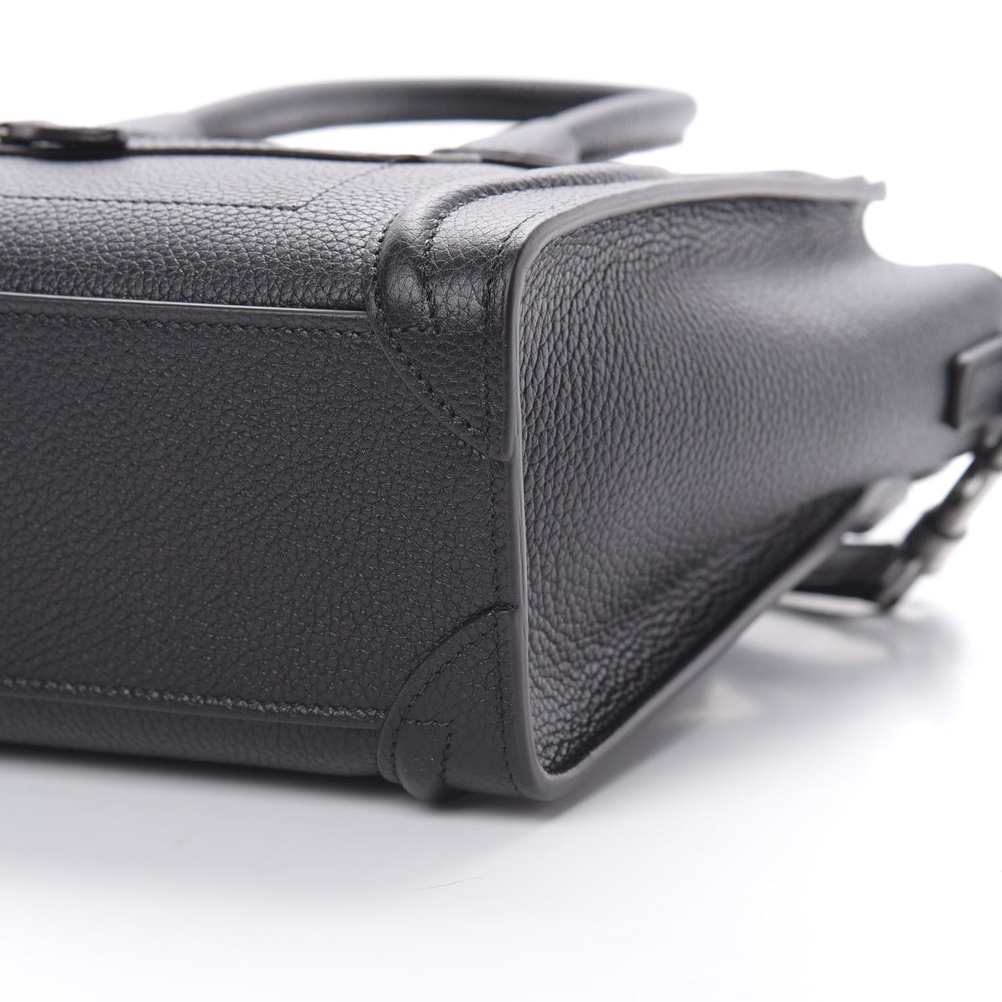 Drummed Calfskin Nano Luggage Black