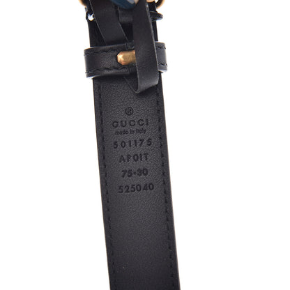 Gucci Calfskin Crystal Double G 30mm Belt 75 30 Black 4 of 6