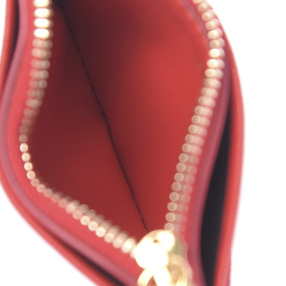 Burberry Calfskin Panola Coin Case Card Holder Bright Red 5 of 7