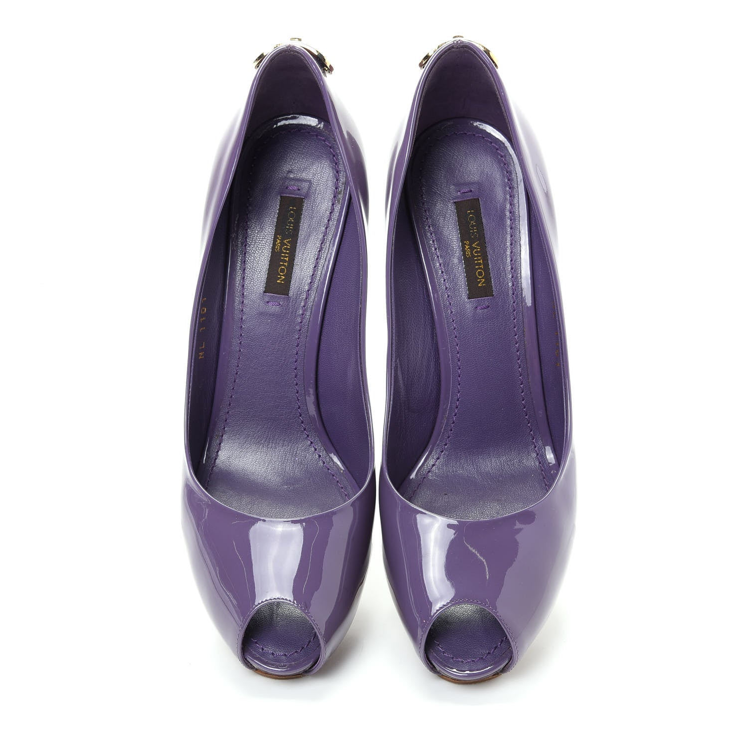 Louis Vuitton Patent Calfskin Oh Really Peep Toe Pumps 37 Violet 5 of 10
