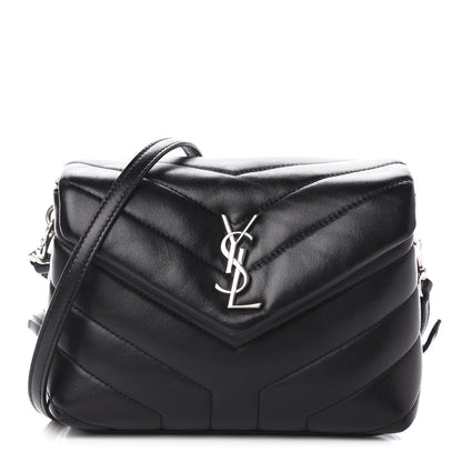 Saint Laurent Calfskin Y Quilted Monogram Toy Loulou Crossbody Bag Black 1 of 14