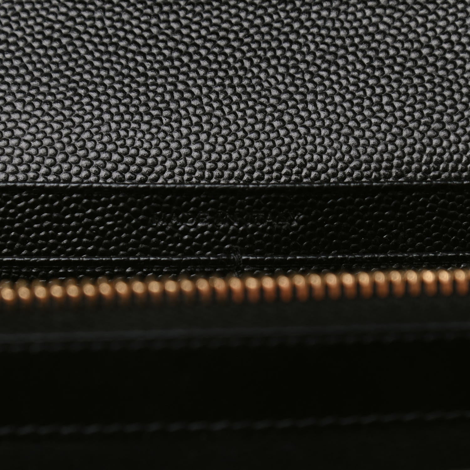 Saint Laurent Grain De Poudre Matelasse Chevron Monogram Chain Wallet Black 7 of 9