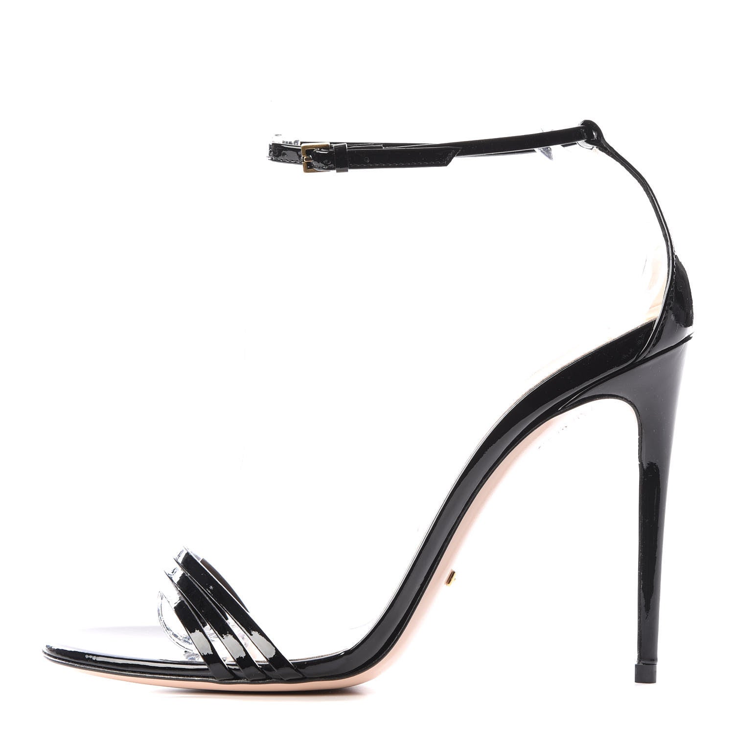 Gucci Patent Crystal Sandals 39.5 Black 1 of 8