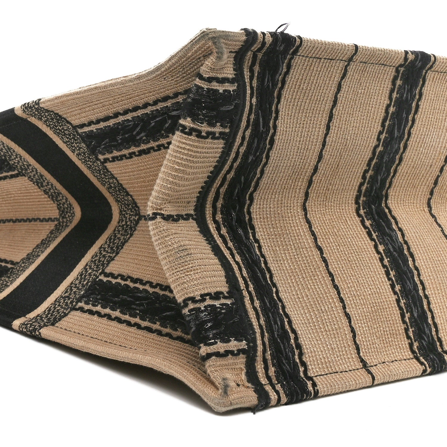 Christian Dior Canvas Embroidered Large Bayadere Book Tote Black Beige 9 of 11