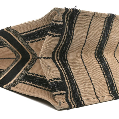 Christian Dior Canvas Embroidered Large Bayadere Book Tote Black Beige 9 of 11