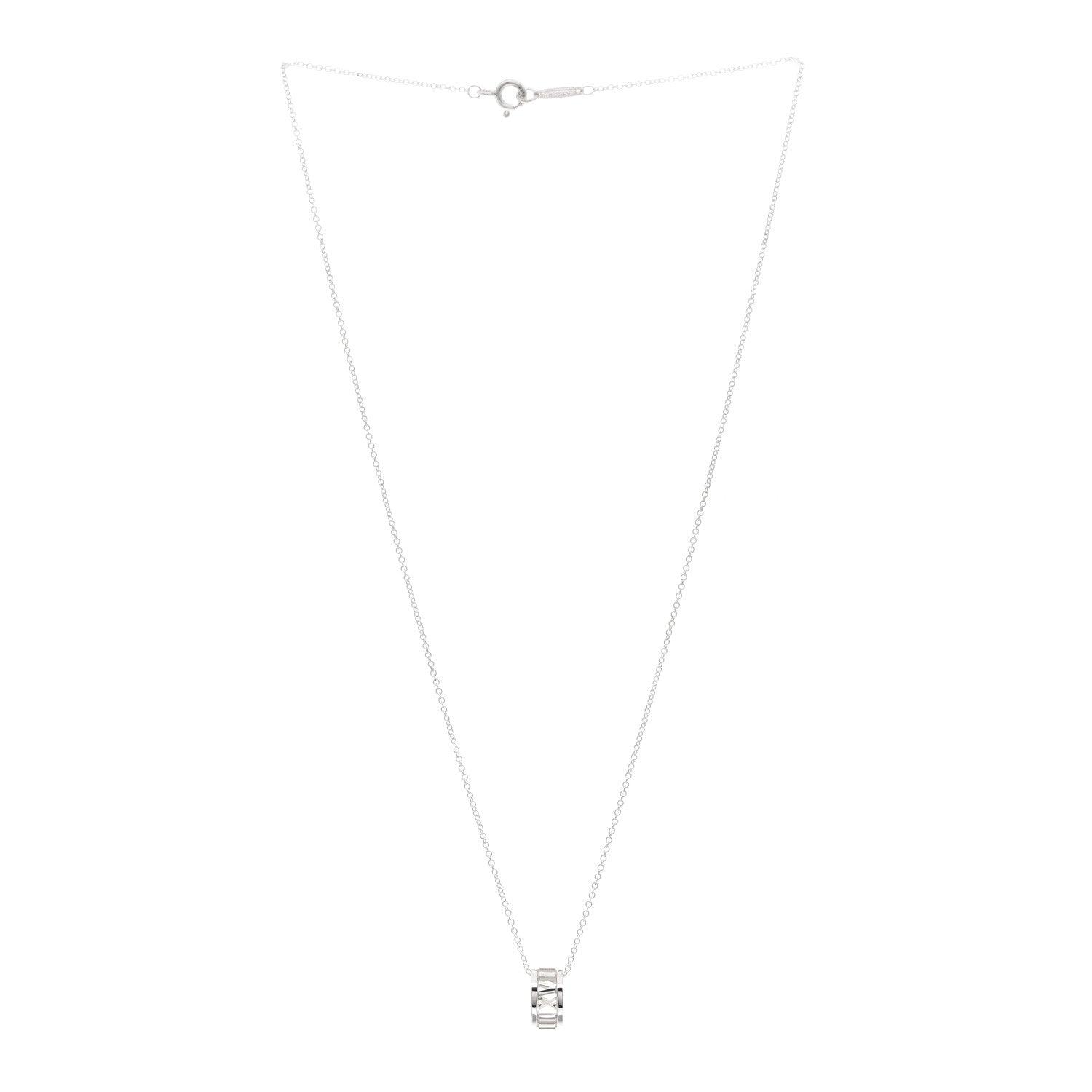 Tiffany Sterling Silver Atlas Open Pendant Necklace 3 of 4
